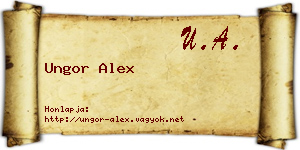 Ungor Alex névjegykártya